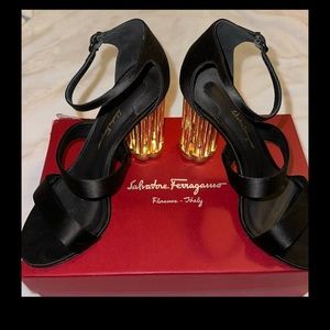 Salvatore Ferragamo caged flower heels